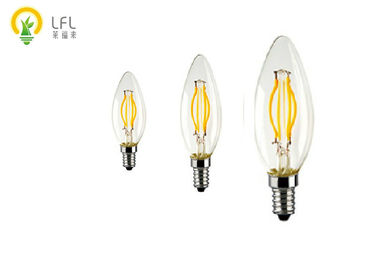 Los bulbos curvados de la vela del filamento LED cubrieron el polvo fluorescente 2200K del verde amarillo